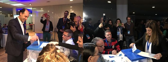 Diego y Buruaga votando en el Congreso Regional del PP