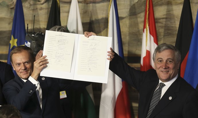 Firma de la Declaración de Roma 60 aniversario UE