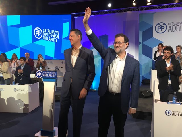 Xavier García Albiol i Mariano Rajoy al XIV Congrés del PP català