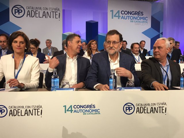 Esperanza García, Xavier García Albiol, Mariano Rajoy y Santi Rodríguez (PP)