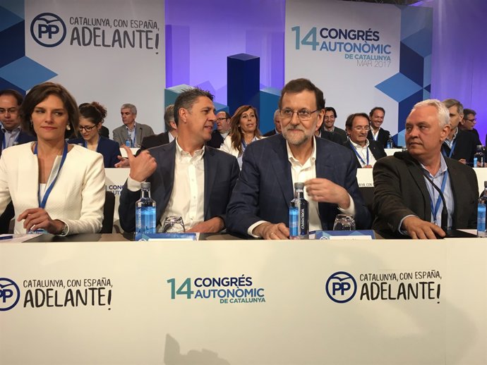 Esperanza García, Xavier García Albiol, Mariano Rajoy i Santi Rodríguez (PP)