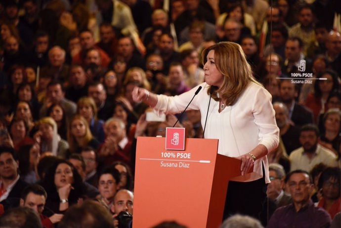 Susana Díaz durante la presentación oficial de su candidatura a liderar el PSOE