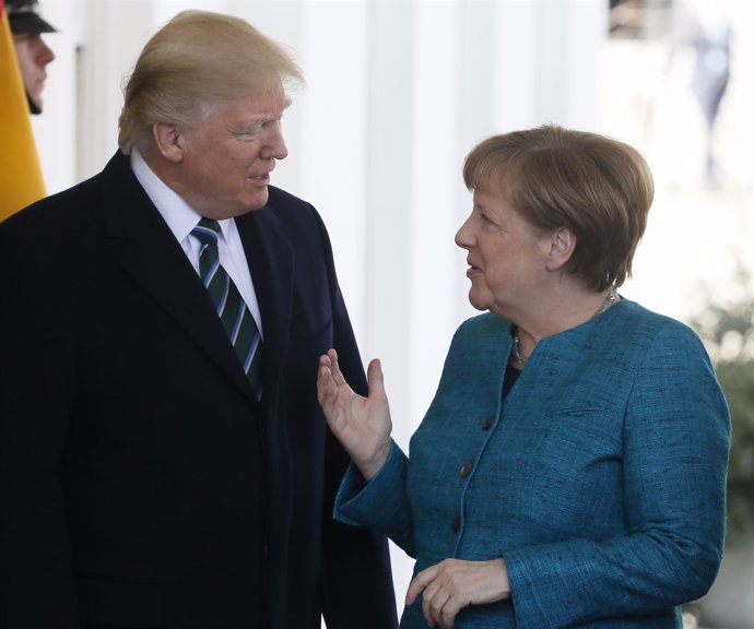 Donald Trump y Angela Merkel en la Casa Blanca. 