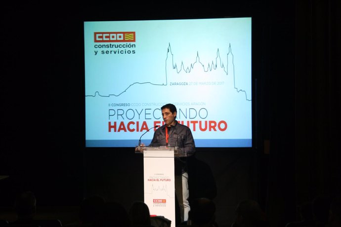 Pablo Urmeneta este lunes en el Congreso de la Federación de Construcción CCOO.