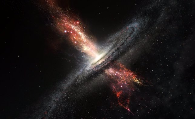 Recreación de estrellas nacidas en vientos de agujeros negros supermasivos