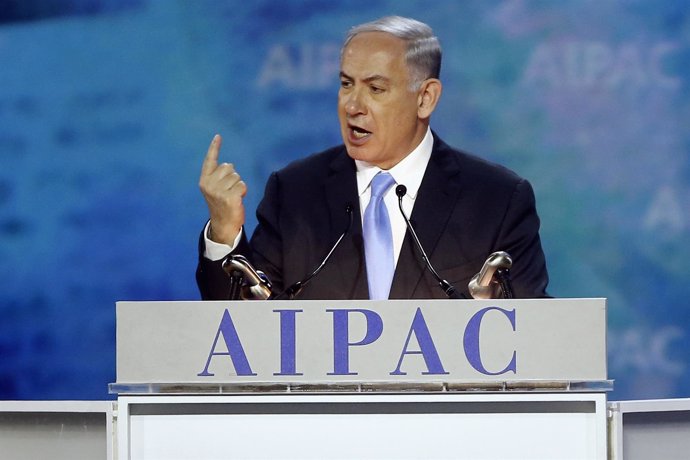 El primer ministro israelí, Benjamin Netanyahu, ante el AIPAC