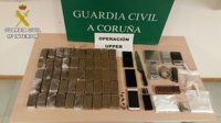 Detenidas dos personas en A Coruña por tráfico de drogas e incautados algo más de cinco kilos de hachís