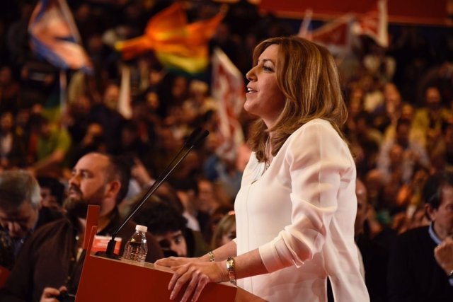 Susana Díaz durante la presentación oficial de su candidatura a liderar el PSOE