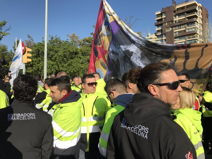 Protesta de estibadores de Barcelona