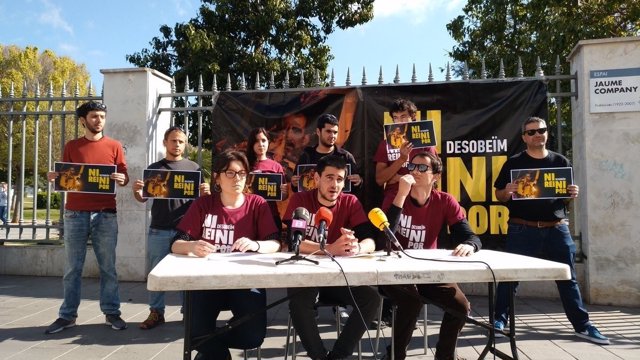 Rueda de prensa de jóvenes investigados por quemar fotos del rey en Palma
