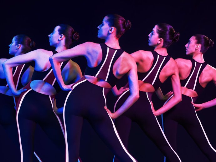 Las gimnastas españolas de rítmica con la ropa de Oysho