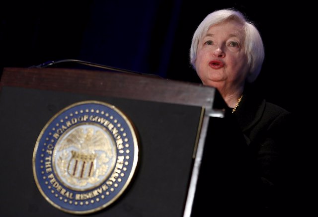 Federal Reserve Chair Janet Yellen delivers remarks at the Federal Reserve's nin