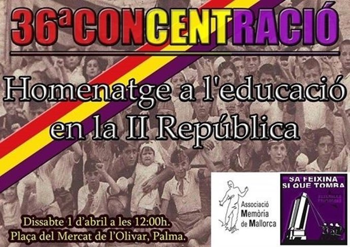 Cartel del homenaje a la educación en la II República