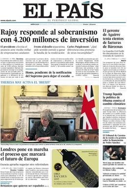 Portada de El País