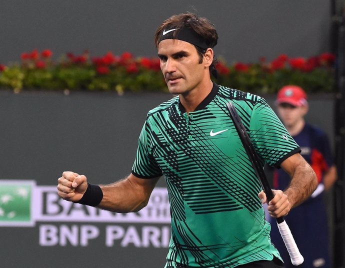 Roger Federer tras un partido en Indian Wells