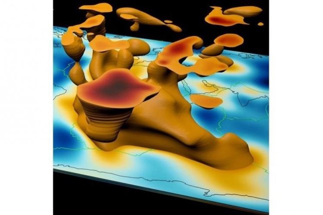 Visualización de penachos del manto