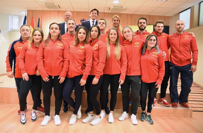 Despedida del equipo de halterofilia que competirá en el Europeo