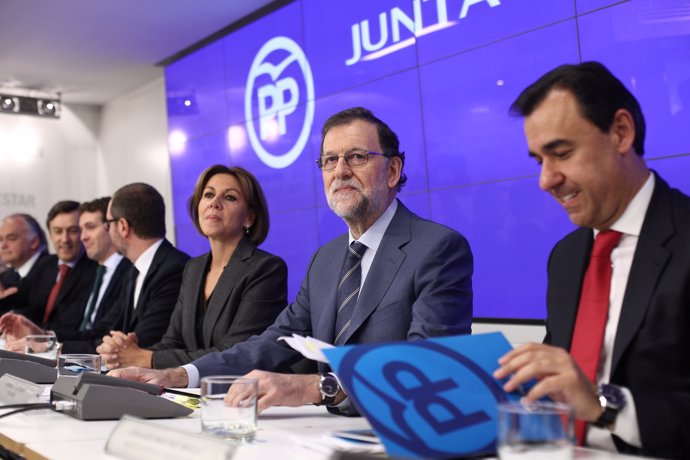 Mariano Rajoy i María Dolores Cospedal en la Junta Directiva Nacional del PP