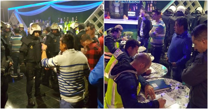 Imagen de la redada policial en la discoteca