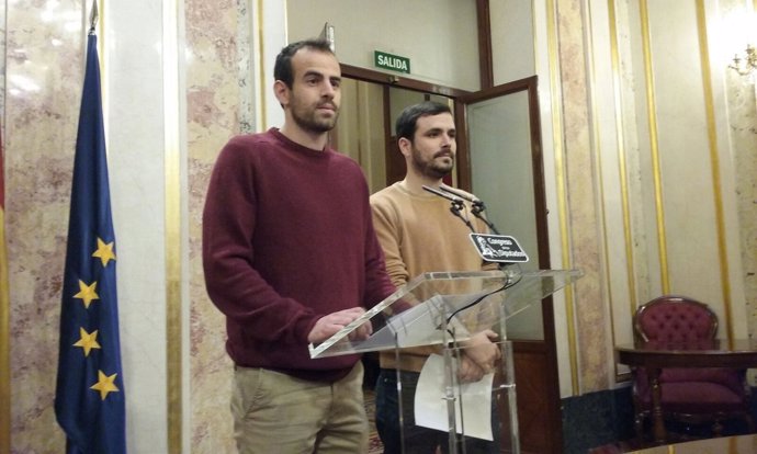 Miguel Ángel Bustamante y Alberto Garzón, diputados de IU 