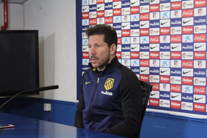 Diego Simeone en la rueda de prensa