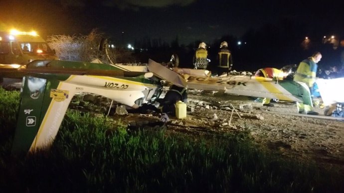 Accidente de una avioneta biplaza en el aerodromo Loring de El Molar