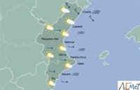 Alerta por viento muy fuerte en Castellón y máximas de 25 y 23 grados en Alicante y València