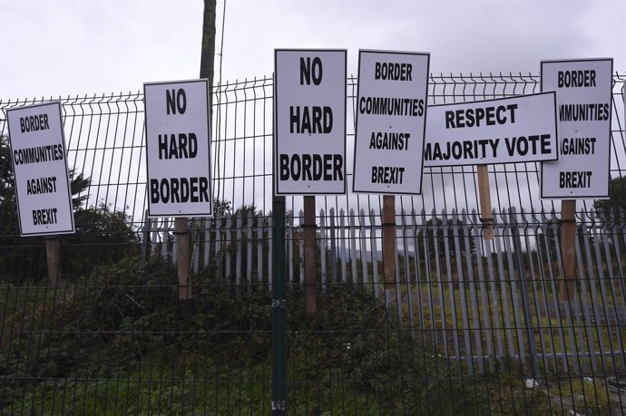 Protesta contra la "frontera dura" en Irlanda del Norte