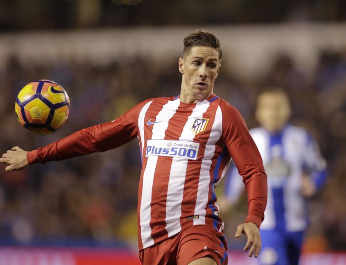 Fernando Torres, jugador del Atlético de Madrid, en Riazor