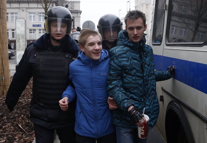 Detenciones en Moscú durante protestas de abril 2017 