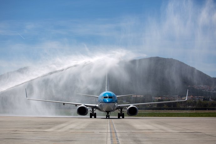 Vuelo KLM en el aeropuerto de Málaga 