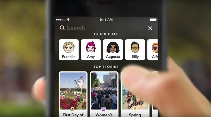 Barra de búsqueda en Snapchat