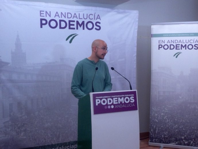 El secretario de Comunicación de Podemos Andalucía, Pablo Pérez Ganfornina