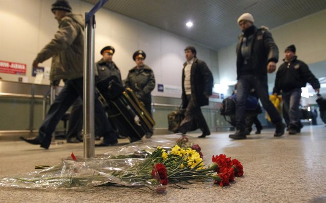 Aeropuerto internacional de Domodedovo en Moscú, tras el atentado terrorista