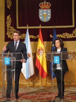 El presidente de la Xunta de Galicia y la vicepresidenta de Gobierno de España