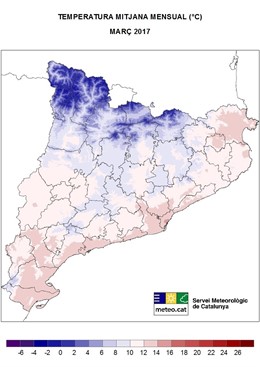 Mapa de la temperatura a Catalunya
