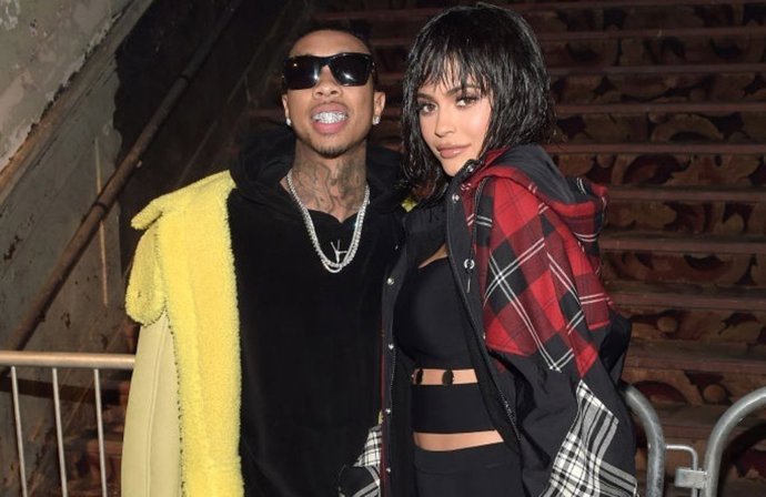 NEW YORK, NY - FEBRUARY 11:  Tyga (L) and Kylie Jenner attend the Alexander Wang