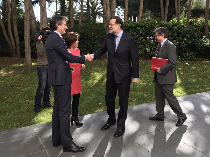 Soraya Sáenz de Santamaría, Mariano Rajoy, Íñigo de la Serna y Enric Millo