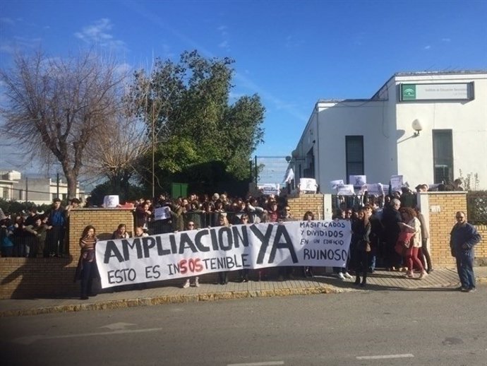 Una de las protestas del IES Las Encinas.
