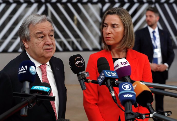 Antonio Guterres y Federica Mogherini