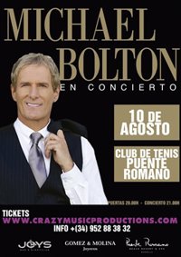 Michael Bolton actuará en Marbella el 10 de agosto