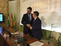 Diputación y Junta firman un protocolo para la construcción del palacio de deportes Olivo Arena