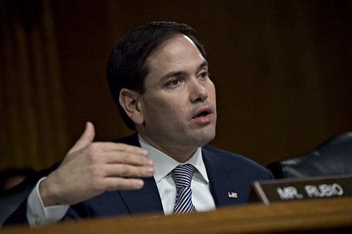Senator Marco Rubio, a Republican from Florida, questions witnesses during a Sen