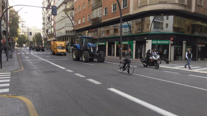 Protesta de los agricultores, tractores