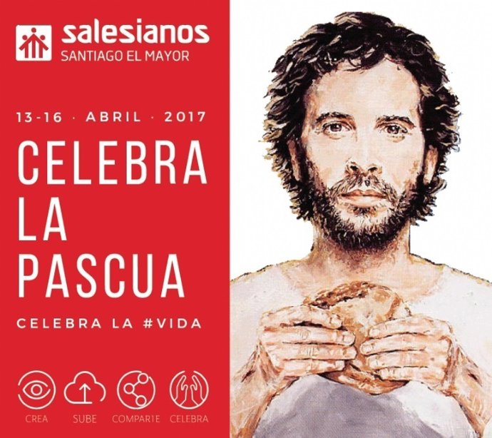 Cartel de los Salesianos para celebrar la Pascua
