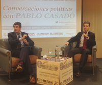 Casado cree de "vergüenza" la foto de PSOE, PNV y Podemos con Otegi, un "terrorista confeso"