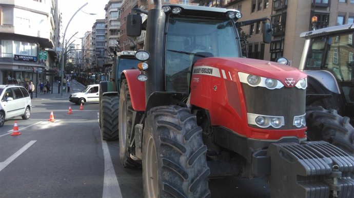 Protesta de los agricultores, tractores