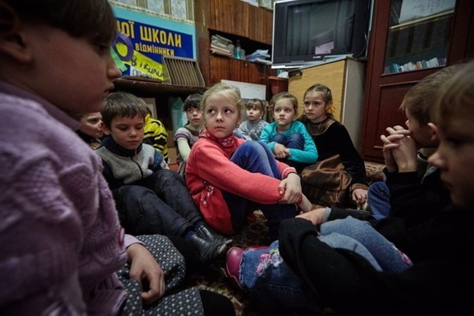 Niños afectados por el conflicto en Ucrania