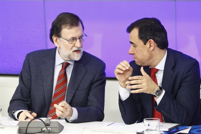 Rajoy y Maillo en el Comité Nacional Ejecutivo del PP en la sede del partido