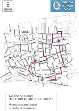 Itinerario procesión Cofradía Cristo de la Caridad